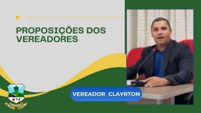 Requerimento do ver. Clayrton solicita ao Executivo a instalação de 04 (quatro) lombadas na comunidade Malhada das Pedras