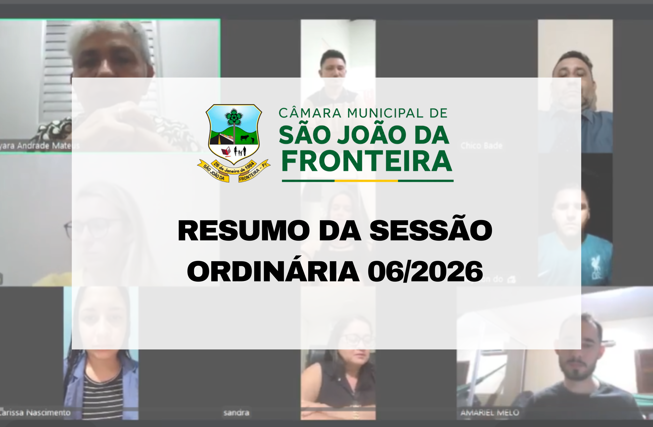 Sessão ordinária 006/2026 - Câmara aprova projetos do Executivo e título de cidadão honorário durante sessão