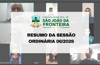 Sessão ordinária 006/2026 - Câmara aprova projetos do Executivo e título de cidadão honorário durante sessão